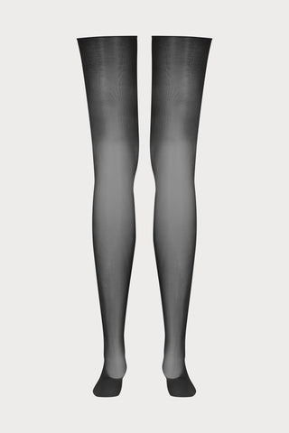 Maison Close Black Glossy Cut & Curled Stockings 20 Denier