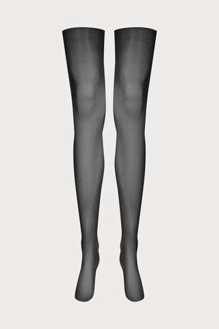 Maison Close Black Glossy Cut & Curled Stockings 20 Denier
