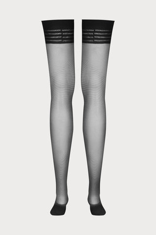 Maison Close Black Stripe Top Stockings 20 Denier