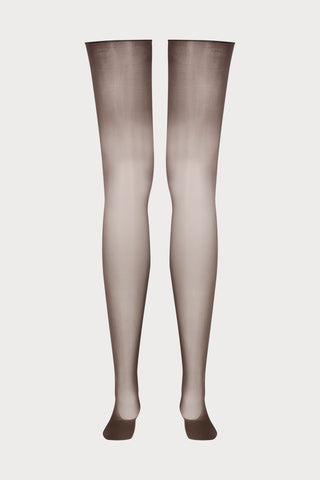 Maison Close Brown Glossy Cut & Curled Stockings 20 Denier