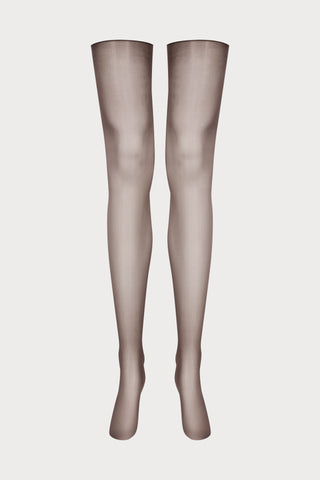 Maison Close Brown Glossy Cut & Curled Stockings 20 Denier