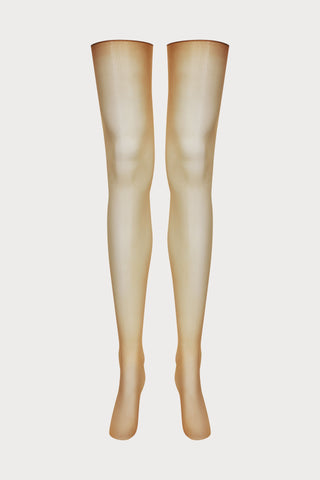 Maison Close Caramel Glossy Cut & Curled Stockings 20 Denier