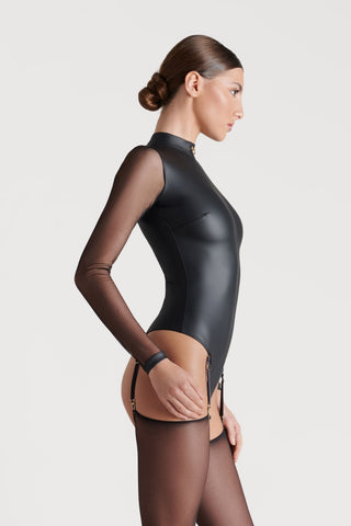 Maison Close Chambre Noire Long Sleeved Thong Body Black