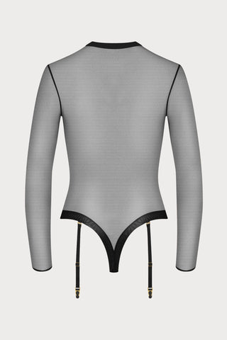 Corps à Corps Long Sleeved Thong Bodysuit Black