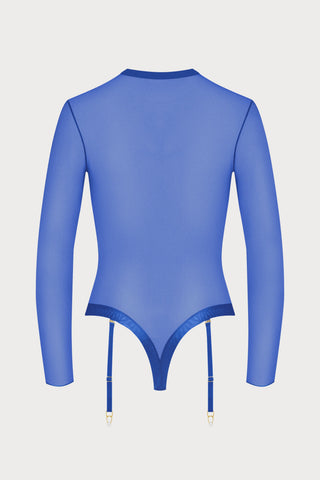 Corps à Corps Long Sleeved Thong Bodysuit Neon Blue