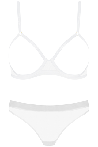 Maison Close Corps à Corps Open Bra & Brief White