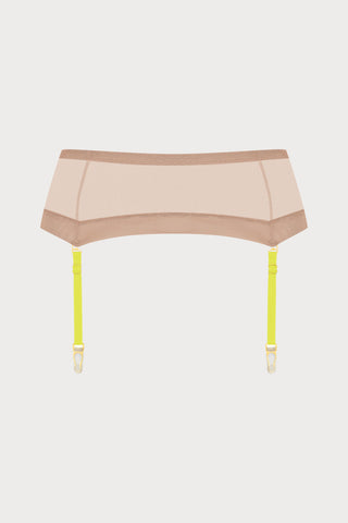 Corps à Corps Suspender Belt Vanilla/Neon Yellow
