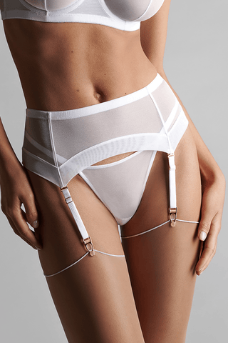 Maison Close Corps à Corps Suspender Belt White