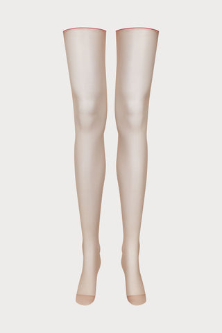 Maison Close Taupe Neon Pink Back Seamed Stockings