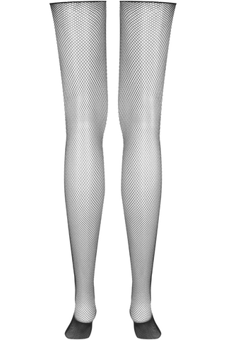 Maison Close Cut & Curled Fishnet Stockings Black