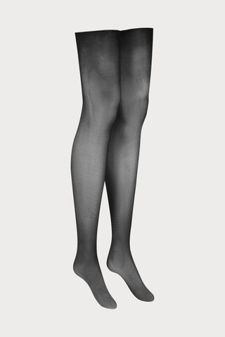 Maison Close Cut & Curled Lurex Silver Seam Stockings 20 Denier Black