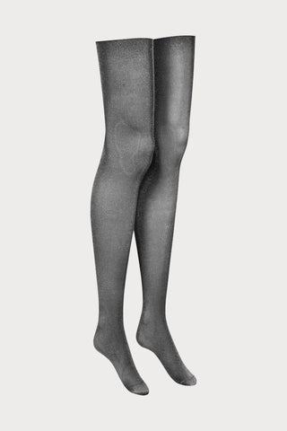 Maison Close Silver Lurex Stockings Cut & Curled 20 Denier