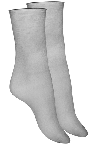 Maison Close Cut & Curled Ankle Socks 10 Denier in Black