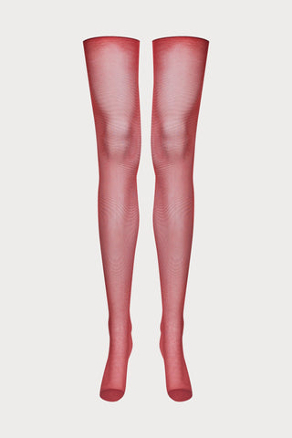 Maison Close Cut & Curled Stockings Burgundy 20 Denier