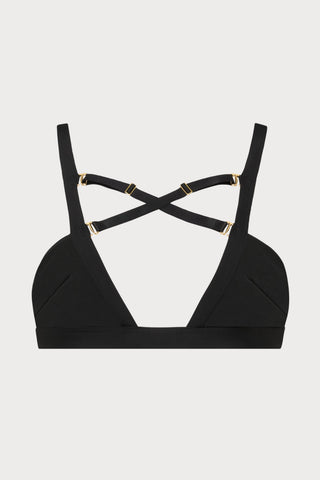 Fatale Bandeau Bikini Top in Black