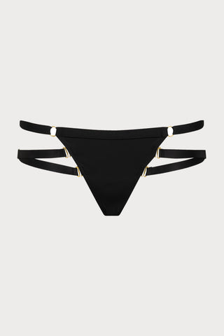Fatale Thong Bikini Bottom in Black