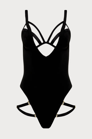 Fatale Thong Swimsuit in Black