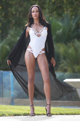 Maison Close Fatale White Thong Swimsuit - Sexy One-Piece Swimsuits