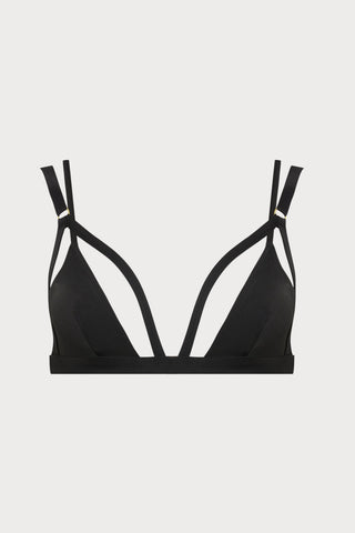 Fatale Triangle Bikini Top in Black