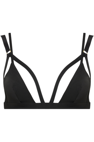 Maison Close Fatale Black Triangle Bikini Top - Black Bikini Bra