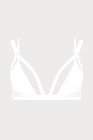 Fatale Triangle Bikini Top in White