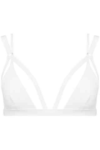 Maison Close Fatale White Triangle Bikini Top - White Bikinis