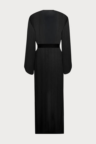 Maison Close Fever Long Beach Kimono in Black - Naughty Knickers