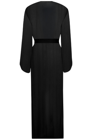 Maison Close Fever Black Long Beach Kimono - Beach Cover Up