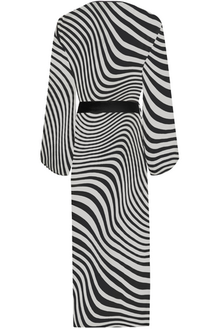 Maison Close Fever Black & White Long Beach Kimono - Beach Cover Up