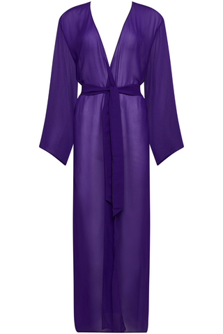 Maison Close Fever Purple Long Beach Kimono - Beach Cover Up