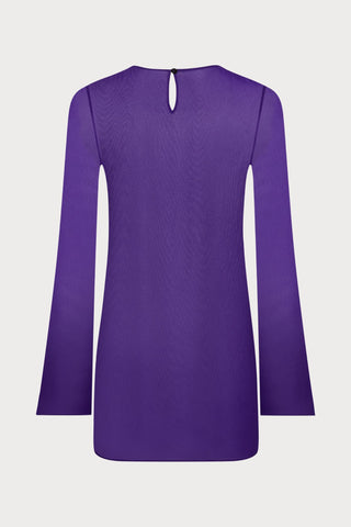 Maison Close Fever Long Sleeve Short Beach Dress in Purple - Naughty Knickers