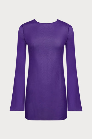Maison Close Fever Long Sleeve Short Beach Dress in Purple - Naughty Knickers