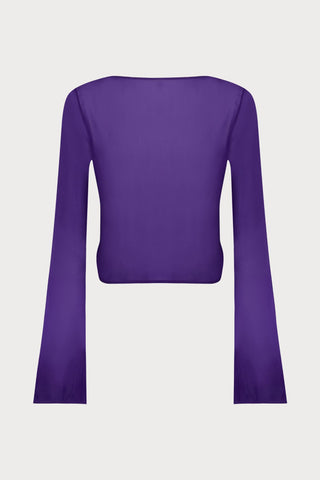 Maison Close Fever Long Sleeve Wrap Beach Top in Purple - Naughty Knickers