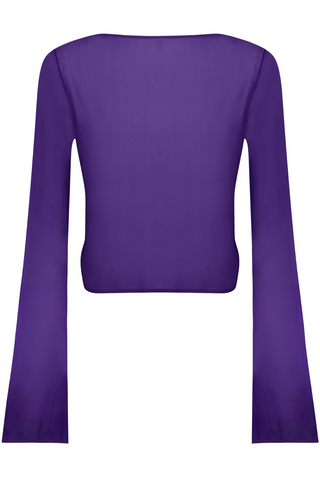 Maison Close Fever Purple Long Sleeve Wrap Beach Top
