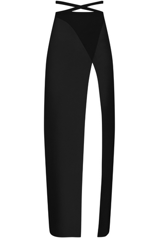 Maison Close Fever Black Long Wrap Beach Skirt - Cover Up Skirt