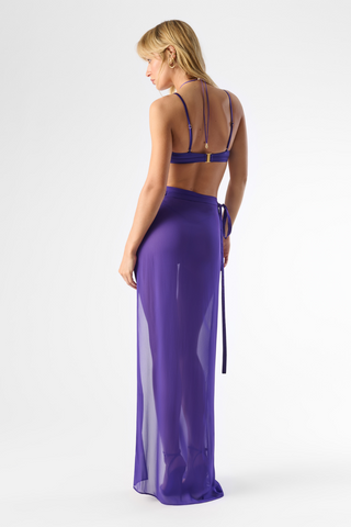 Maison Close Fever Purple Long Wrap Beach Skirt - Cover Up Skirt