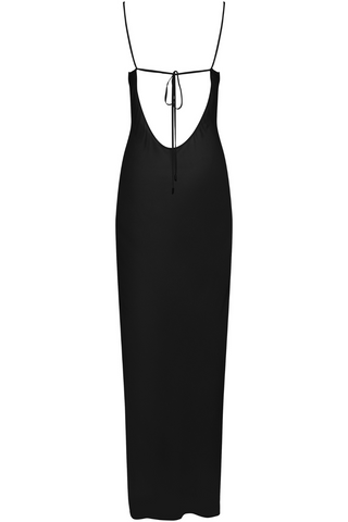 Maison Close Fever Black Long Open Back Beach Dress
