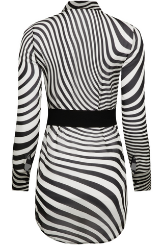Maison Close Fever Black & White Beach Shirt Dress - Cover Up Dress