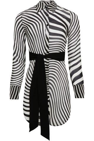 Maison Close Fever Black & White Beach Shirt Dress - Cover Up Dress