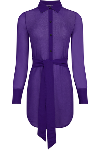 Maison Close Fever Purple Beach Shirt Dress - Cover Up Dress