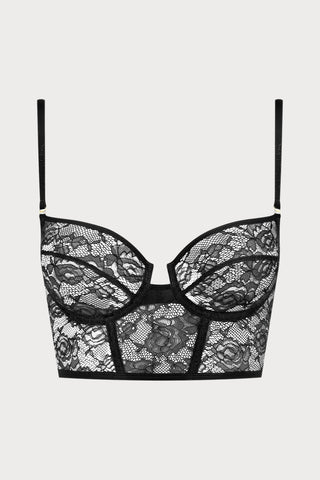 Flashback Lace Bustier Black