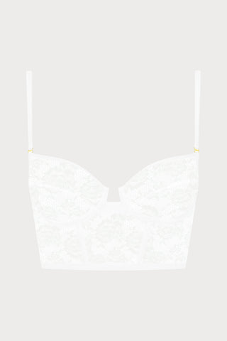 Maison Close Flashback Lace Bustier White