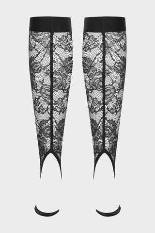 Maison Close Flashback Lace Leg Warmers in Black - Naughty Knickers