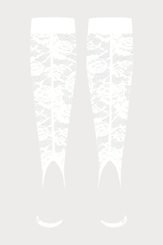 Maison Close Flashback Lace Leg Warmers in White - Naughty Knickers