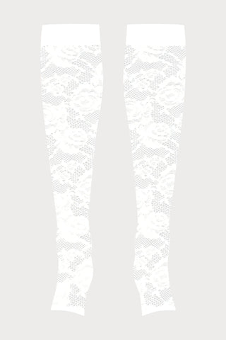 Maison Close Flashback Lace Leg Warmers in White - Naughty Knickers