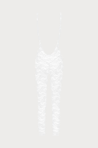 Flashback Lace Open Back Jumpsuit White