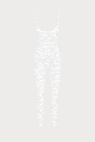 Flashback Lace Open Back Jumpsuit White