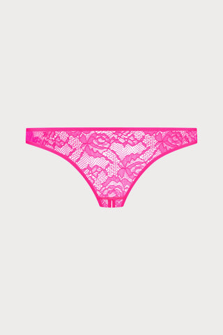 Flashback Lace Open Mini Brief Pink, Size XS (UK 4-6)