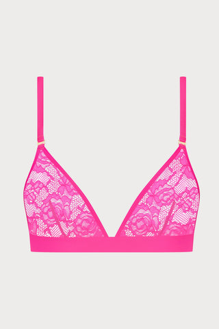 Flashback Lace Triangle Bra Pink