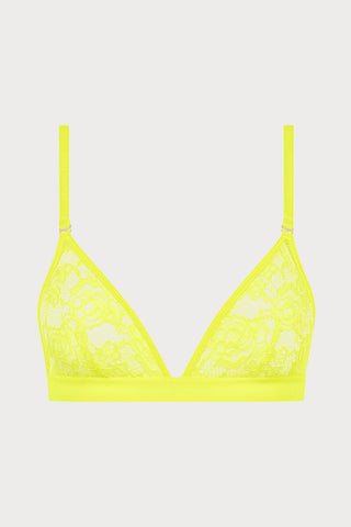 Flashback Lace Triangle Bra Yellow